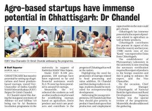 Agro-based startups have immense potential in Chhattisgarh: Dr. Chandel